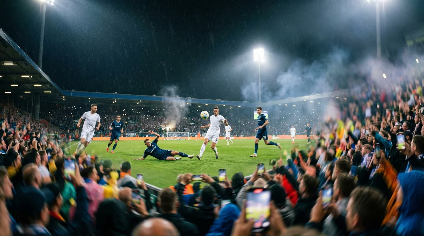 Bundesliga Live-Wetten – Stadion bei Flutlicht während eines Bundesliga-Spiels